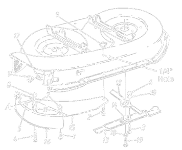 Mulching Kits (096 F 38inch)and(097 G 42inch) Diagram and Parts List for 136L660F000 1996 Yard Machines Lawn Tractor